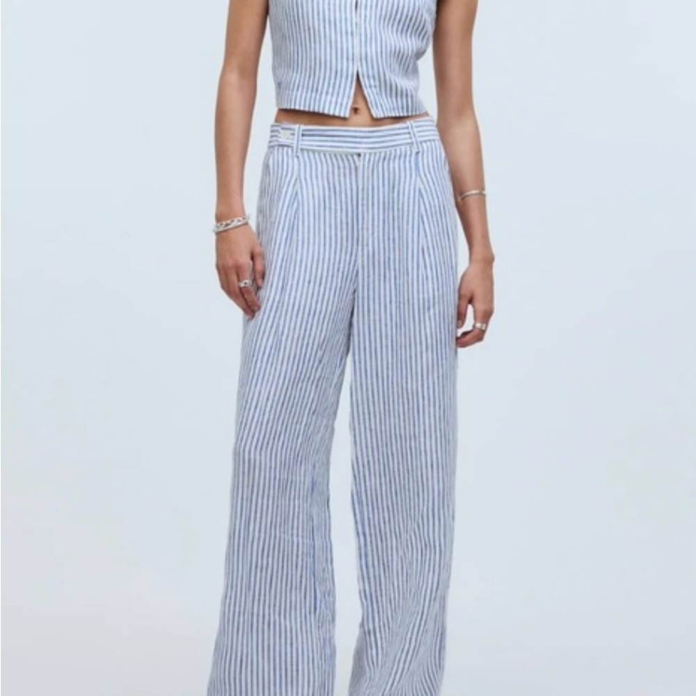 Madewell Blue and White Striped set. Top and trouser. Size2 pants/0 top - Picture 8 of 8
